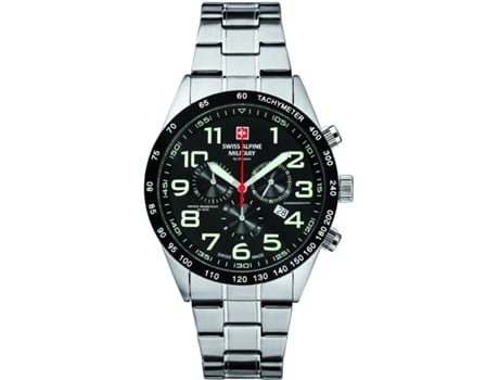 Relógio masculino prata aço inoxidável Sam7047.9137 SWISS ALPINE MILITARY