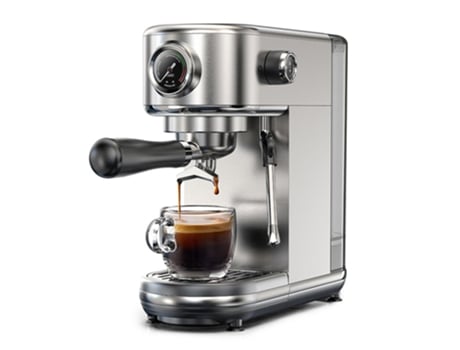 Máquina de Café Expresso HIBREW H10B 20Bar Semiautomática 51Mm Alça de Liga de Alumínio 1.3L Tanque de Água Removível Prata