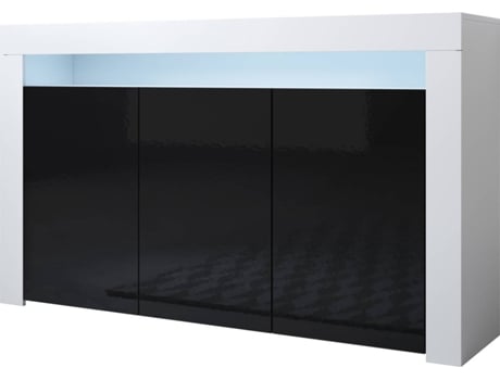 Aparador  Aker (Branco e Preto - 155x37x91,5 cm)