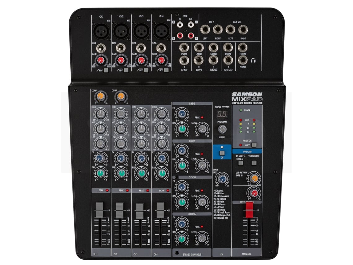 Mesa De Mistura SAMSON Mixpad MXP124FX (Canais: 12 - USB) | Worten.pt