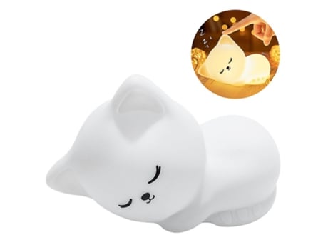 Decoração com Luz Noturna MMINGY  Gato que Muda de Cor Carregamento USB