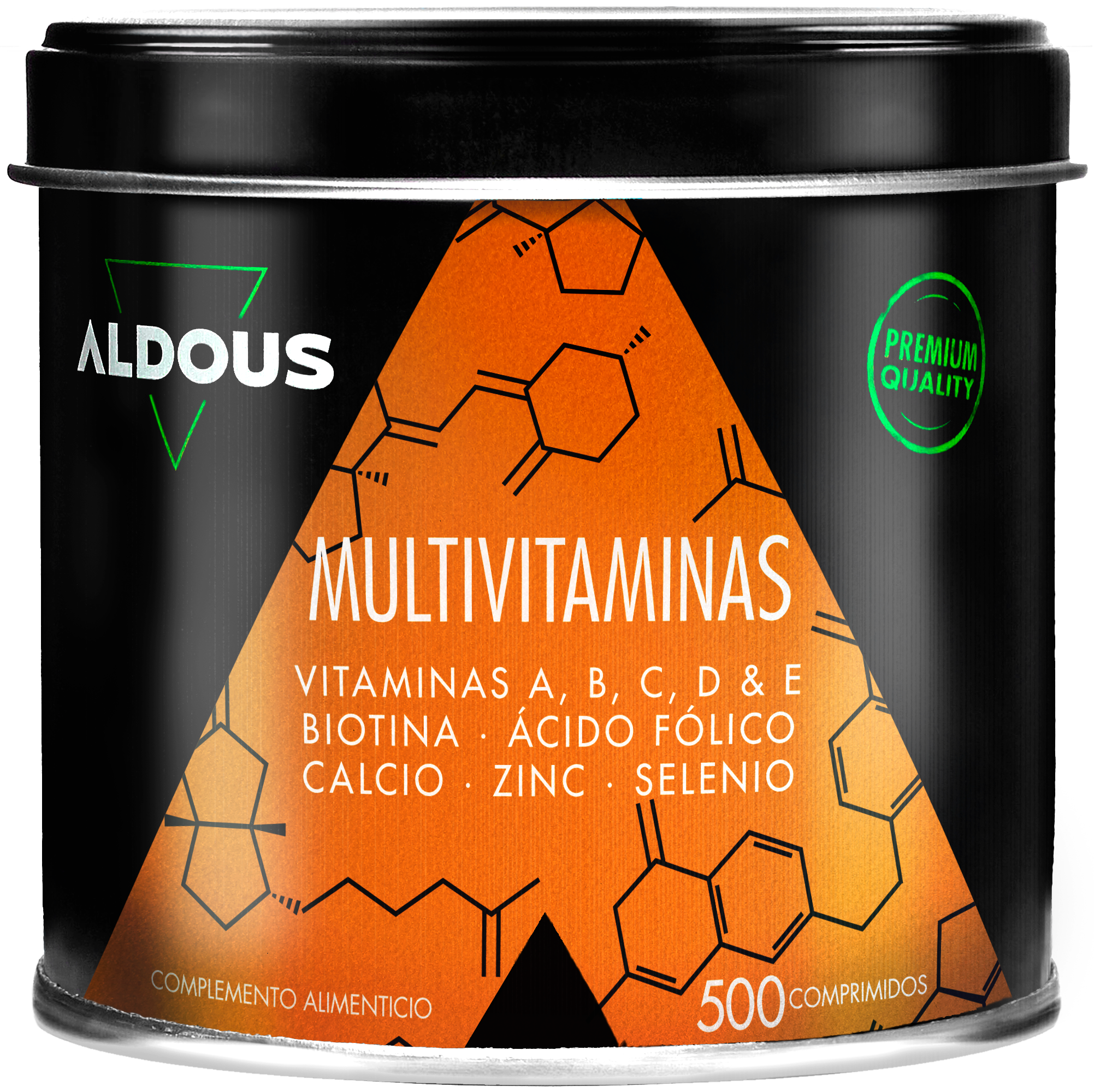 Multivitaminas Aldous 500 Comprimidos Vitamina C D e a Vitaminas B Biotina Ácido Fólico Cálcio Zinco Selênio. ALDOUS LABS