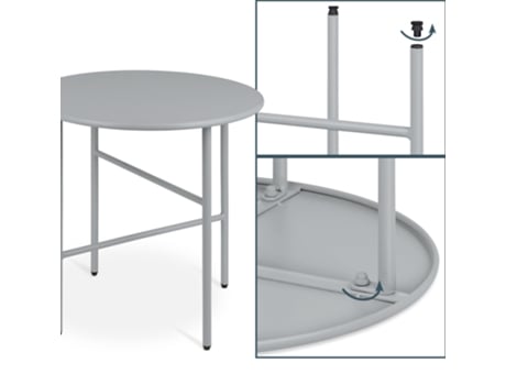 Mesa Lateral Finn Ø 44X46Cm Metal Cinzento BOMOE