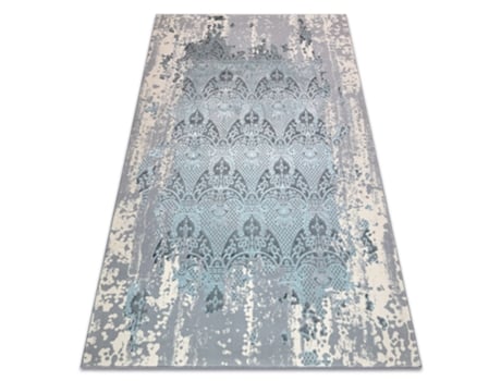 Tapete Moderno Core W3824 Ornamento Vintage - Estrutural, Dois Níveis, Azul Claro/Creme/Cinzento (180 x 270 cm)