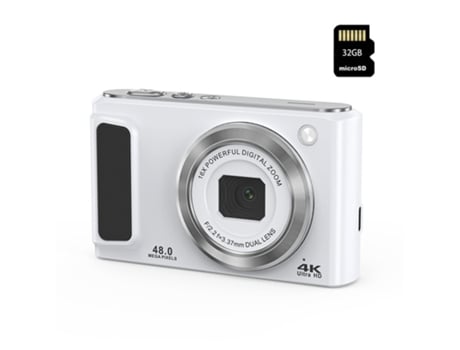 Máquinas Fotográficas Compactas SZSMART Dc308 4K 48Mp 2 8 Polegadas Display + 32G- Preto