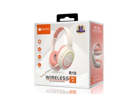 Auscultadores Gaming Wireless Deepbass R10 Rosa Creme + Rosa