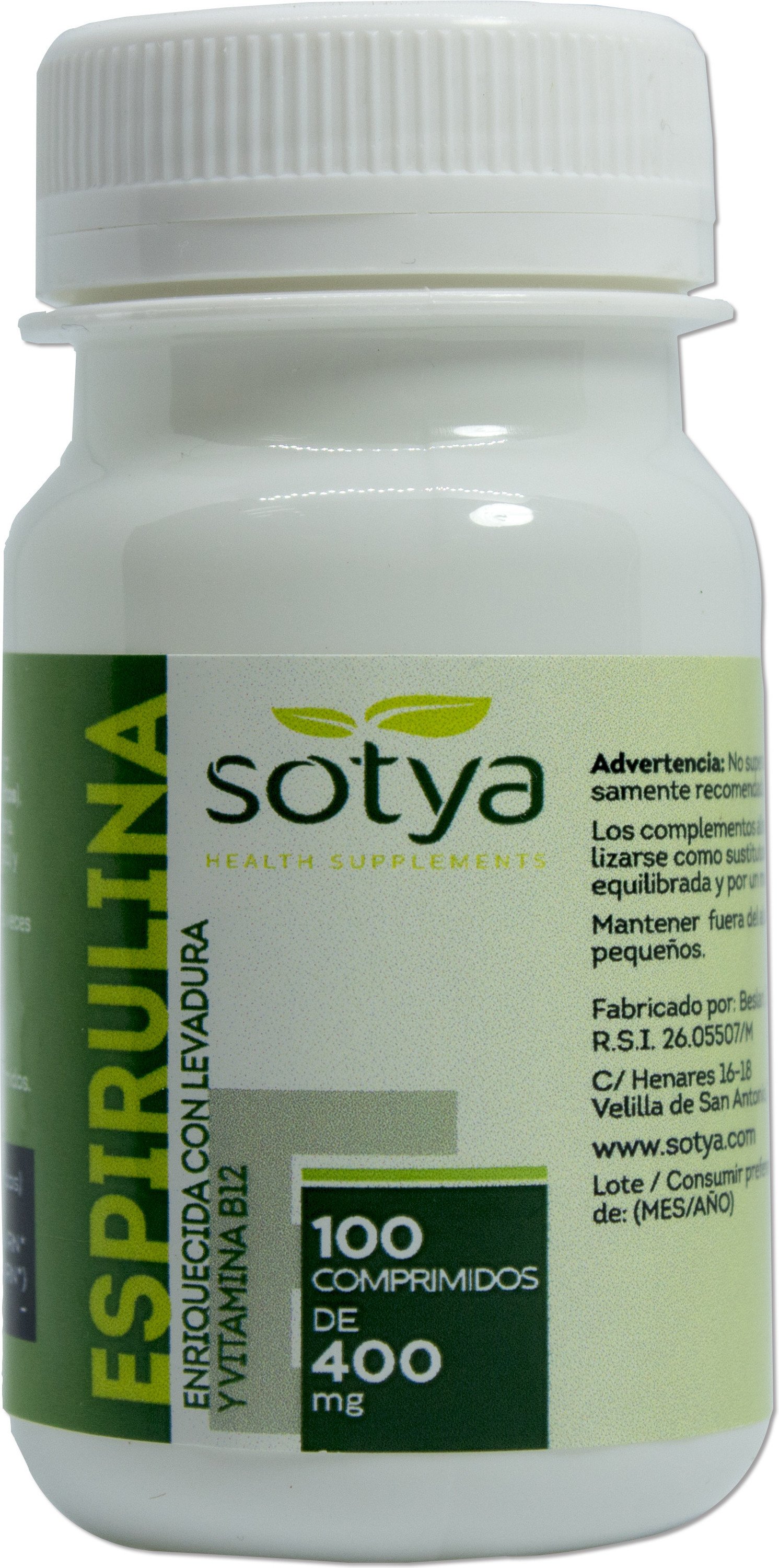 Sotya - ESPIRULINA 400 MG 100 COMPRIMIDOS SOTYA**