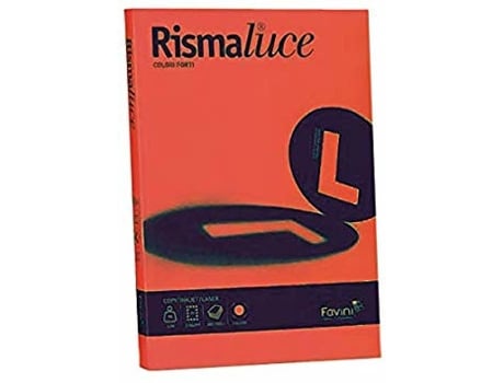 Papel FAVINI Rismaluce para impressora jato de tinta A3 297X420 Mm 200 folhas laranja