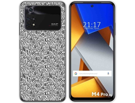 Capa para Xiaomi Poco M4 Pro 4G TUMUNDOSMARTPHONE Desenhos Letras Multicor