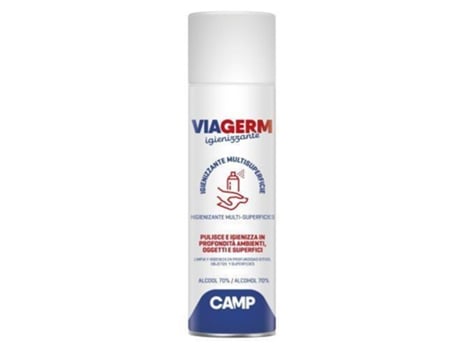 Detergente com 70% de álcool viagerm em aerossol de 500 ml CAMP