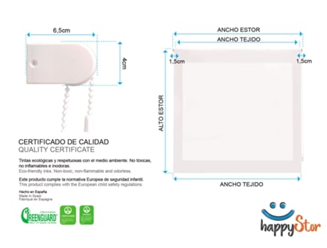 Estore de Rolo HAPPYSTOR Impressão Digital Infantil HSCI97017 200x250 cm