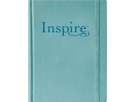 Livro nlt inspire bible large print, tranquil blue de tyndale christian art (inglês)