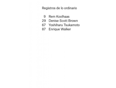 Livro Registros De Lo Ordinario de Koolhaas, Rem, Walker, Enrique Brown, Denise Scott Tsukamoto, Yoshiharu (Espanhol)