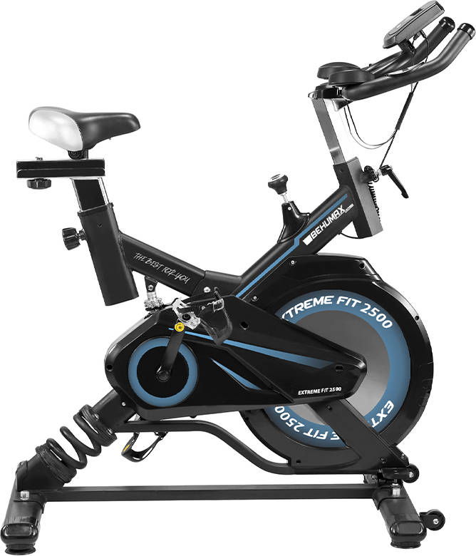 Bicicleta de Spinning BEHUMAX Extreme Fit 2500 (102 x 50 x 117 cm - Preto e  azul)