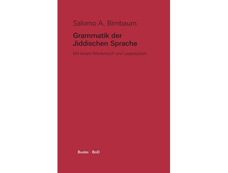 Livro Grammatik der Jiddischen Sprache German Edition de Salomo A Birnbaum (Alemão)