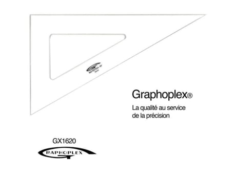 Quadrado 60° 3 bordas antimanchas 32 cm - Graphoplex cor