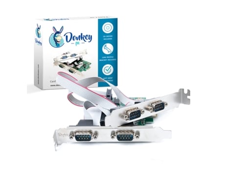 Conversor Adaptador DONKEY PC de 4 Portas Pcie para Rs232