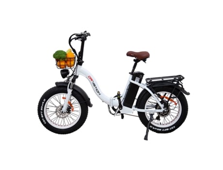 DRVETION Ct20 Bicicleta Elétrica Motor 750W Bateria 48V20Ah Pneus de 20 Freios a Óleo Branco Perolado