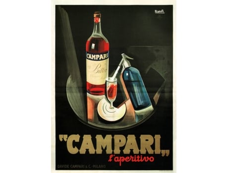 Quadro LEGENDARTE Cartaz Publicitário Vintage: Campari (50 x 70 cm)