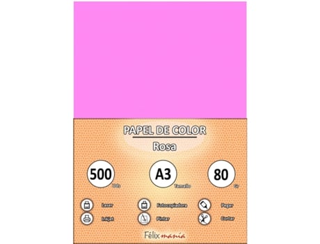 Papel 80Gr A3 Rosa 500 Folhas