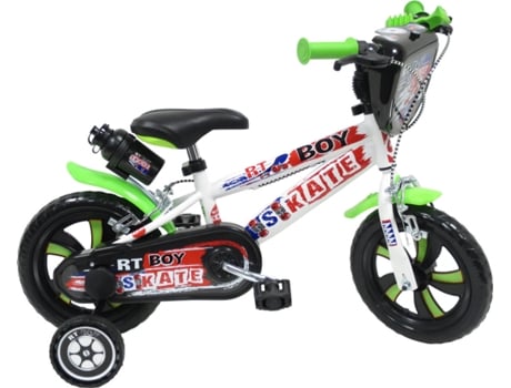 Bicicleta  RT Boy Skate 12 em Ferro Verde e Branca