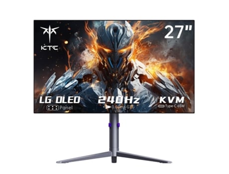 Monitor de Jogos KTC G27P6 Oled de 27Polegadas com Resolução de 2560X1440 Atualização de 240Hz e Gtg de 0.03Ms