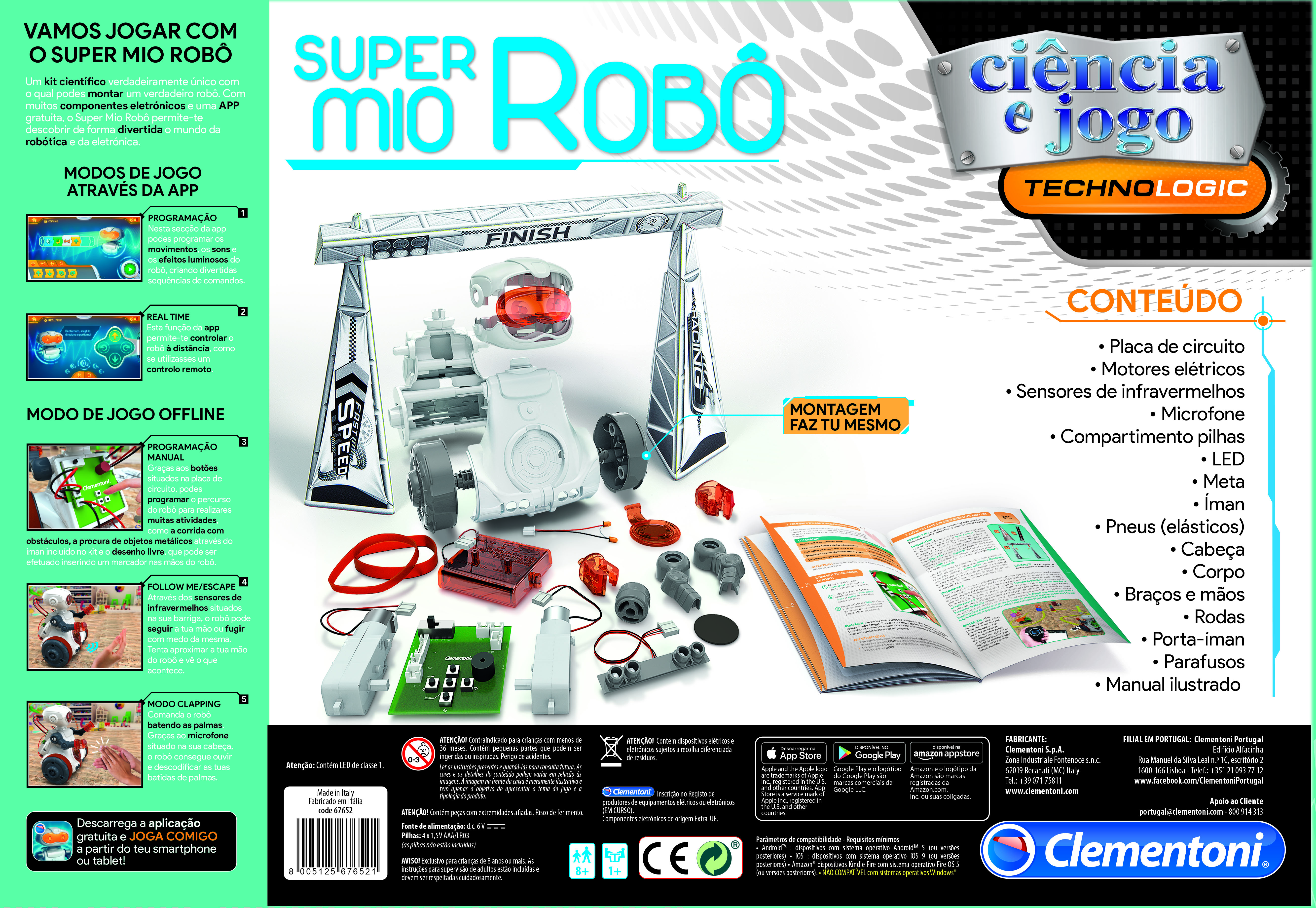 Robô CLEMENTONI Super Mio (Idade Mínima Recomendada: 8 anos)