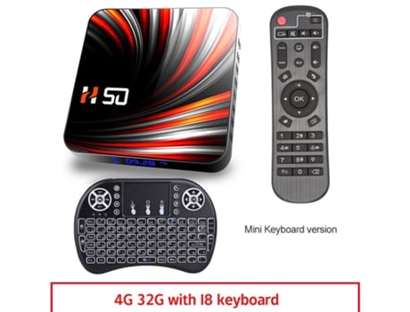 Box Smart Tv Hk1 Box 8K 4Gb 128Gb S905X3 Android 9.0 1000M Dual Wifi Player  Netflix  Preto4Gb + 64Gb com Teclado I8