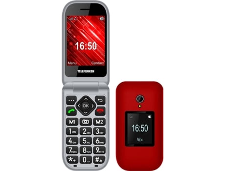 Telemóvel Sénior TELEFUNKEN S460 (2.8'' - 2G - Vermelho)