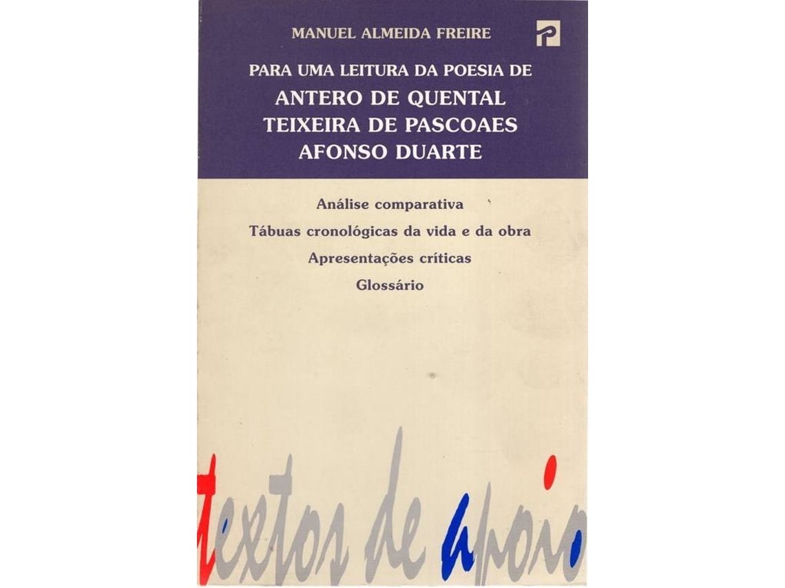 Livro Para Uma Leitura Da Poesia De Antero De Quental, Teixeira De ...